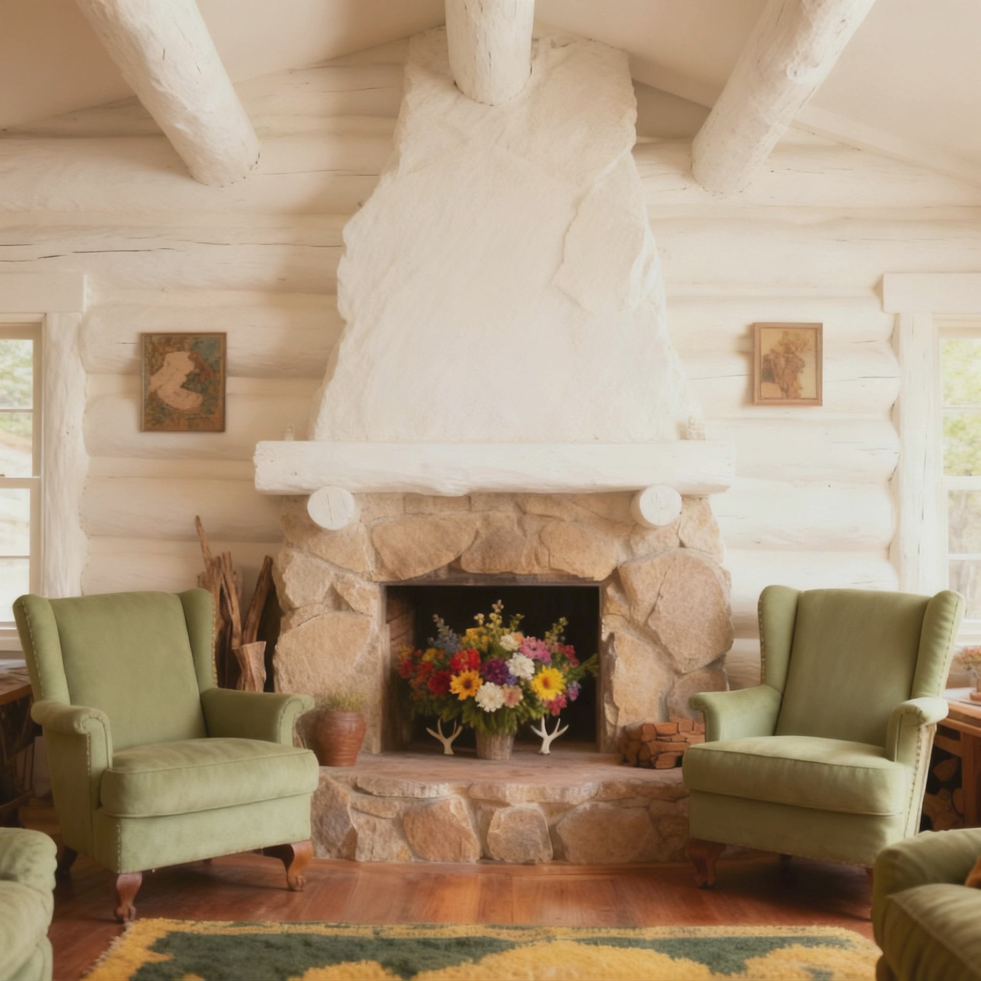 Chocolate Labs in a Cottage Garden | Wall Art