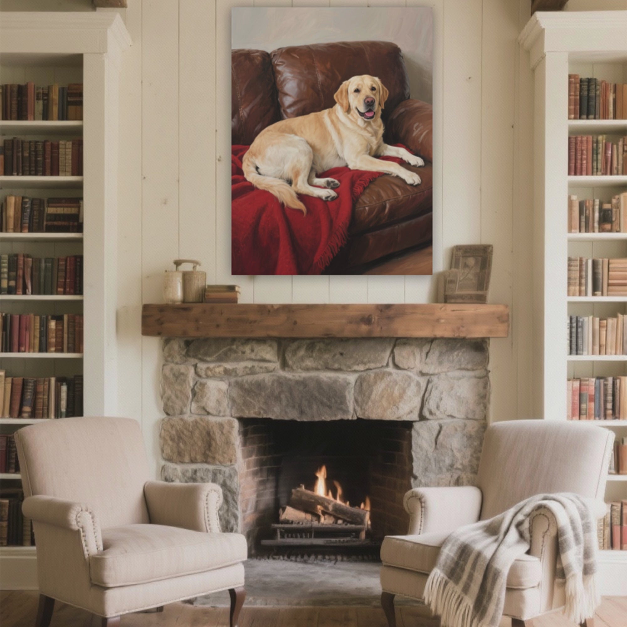 Yellow Lab on a Comfy Couch | Wall Art